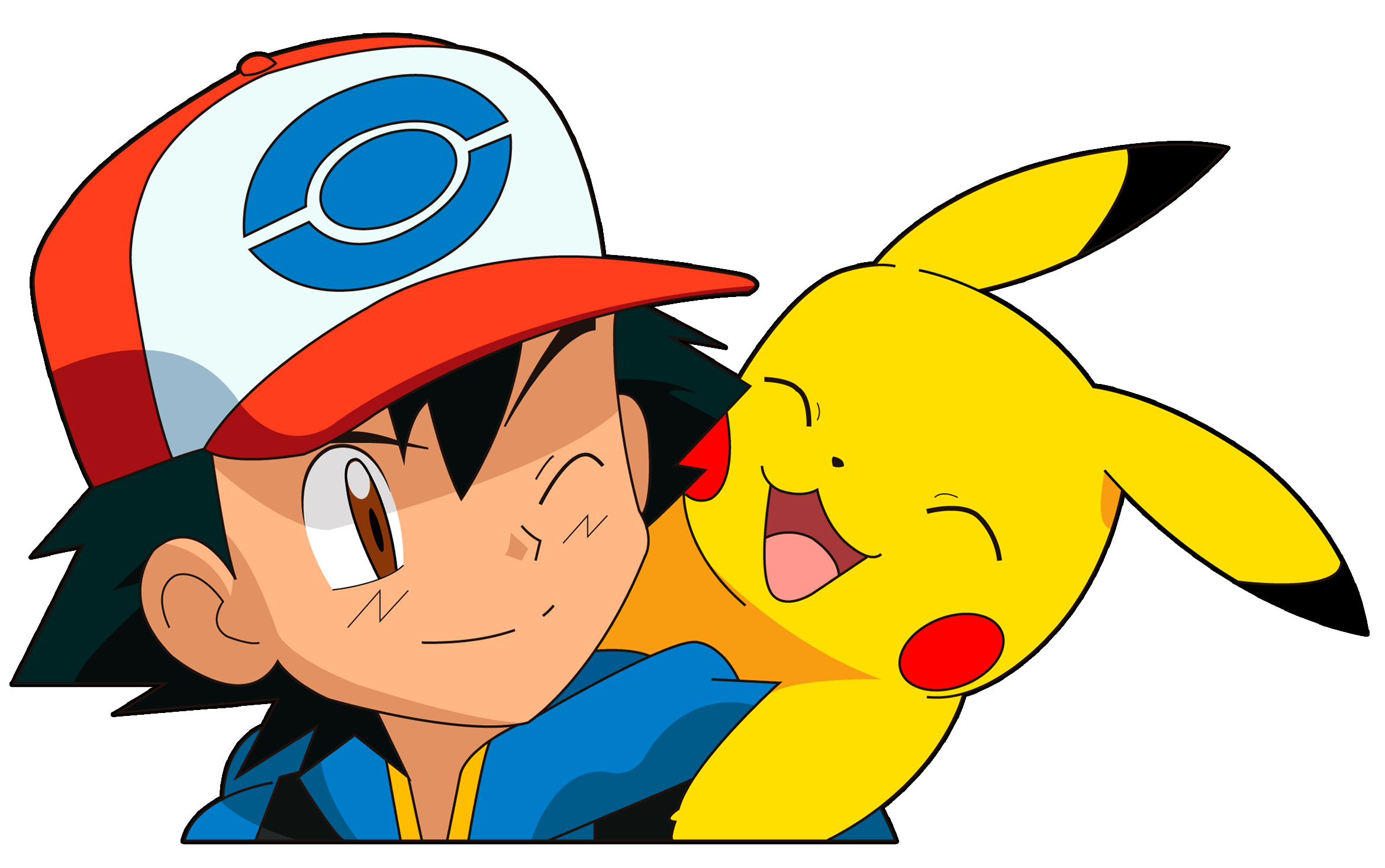 Ash and Pikachu.